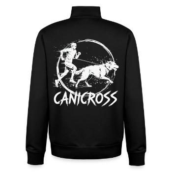 Chien de course sportif de canicross - Sweat zippé unisexe en coton bio Stanley/Stella - noir - Dos - AI Model Male 185 light (185cm)