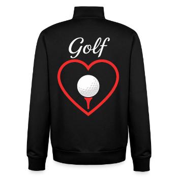 Golf Herz Liebe Golfsport - Unisex Organic Zip Sweatshirt von Stanley/Stella - Schwarz - Hinten - AI Model Male 185 light (185cm)
