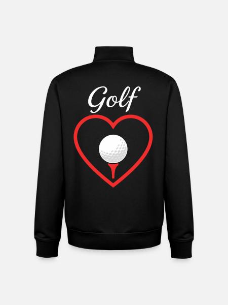 Golf Heart Love Golf - Unisex Organic Zip Sweatshirt by Stanley/Stella - black