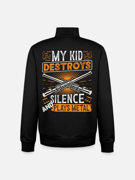 Piccolo Playing Metal Instrument Orchestra - Unisex Organic Zip Sweatshirt by Stanley/Stella - black