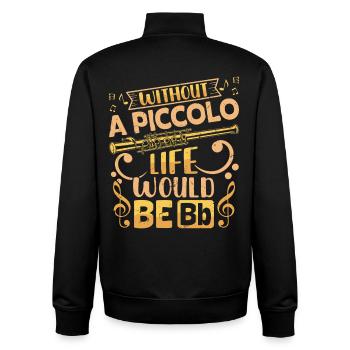 La vie de piccoloïste serait la fanfare de Bb - Sweat zippé unisexe en coton bio Stanley/Stella - noir - Dos - AI Model Male 185 light (185cm)