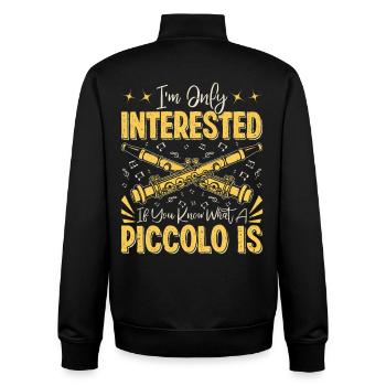 Musicien d’instrument de fanfare de fanfare de Piccoloïste - Sweat zippé unisexe en coton bio Stanley/Stella - noir - Dos - AI Model Male 185 light (185cm)