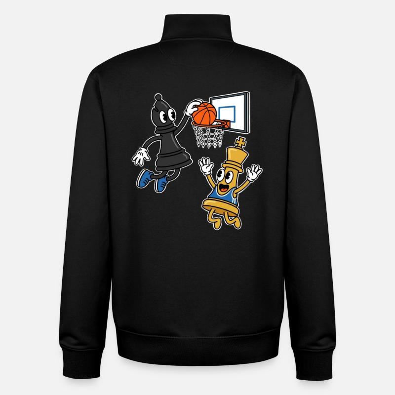 Échec et mat Basket - Sweat zippé unisexe en coton bio Stanley/Stella - noir