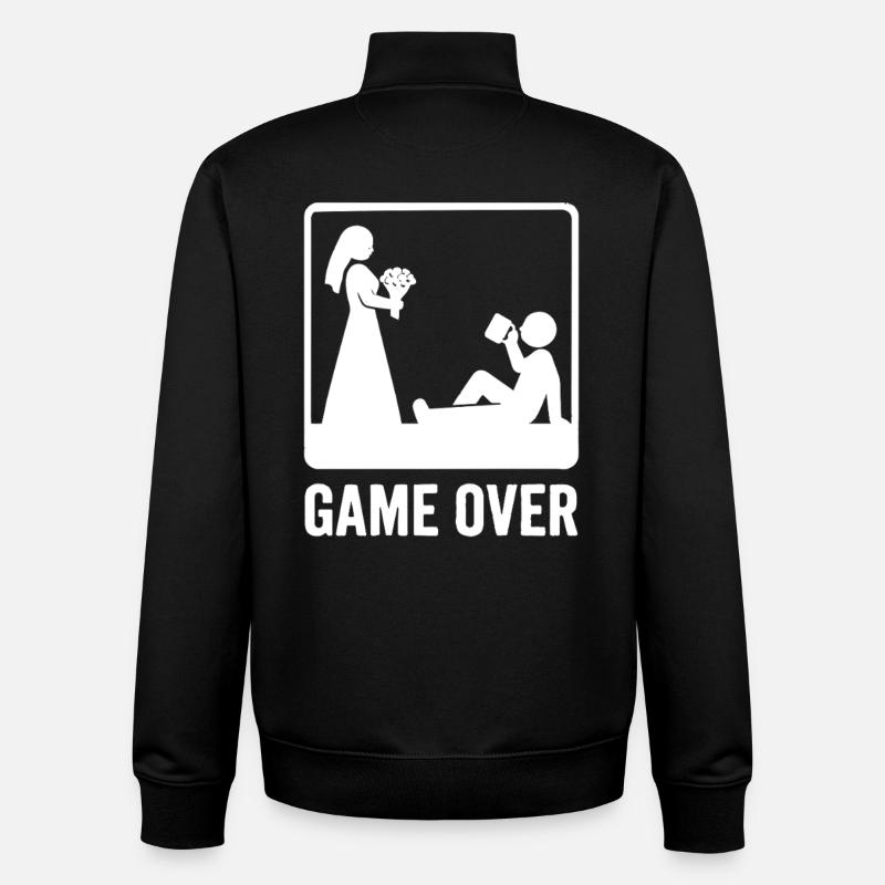 Game Over Wedding – Funny Newlyweds - Unisex Organic Zip Sweatshirt by Stanley/Stella - black