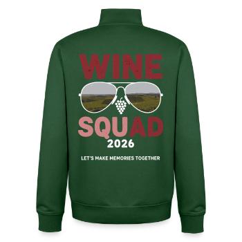 ÉQUIPE DU VIN 2026 - Sweat zippé unisexe en coton bio Stanley/Stella - vert bouteille - Dos - AI Model Male 185 dark (185cm)