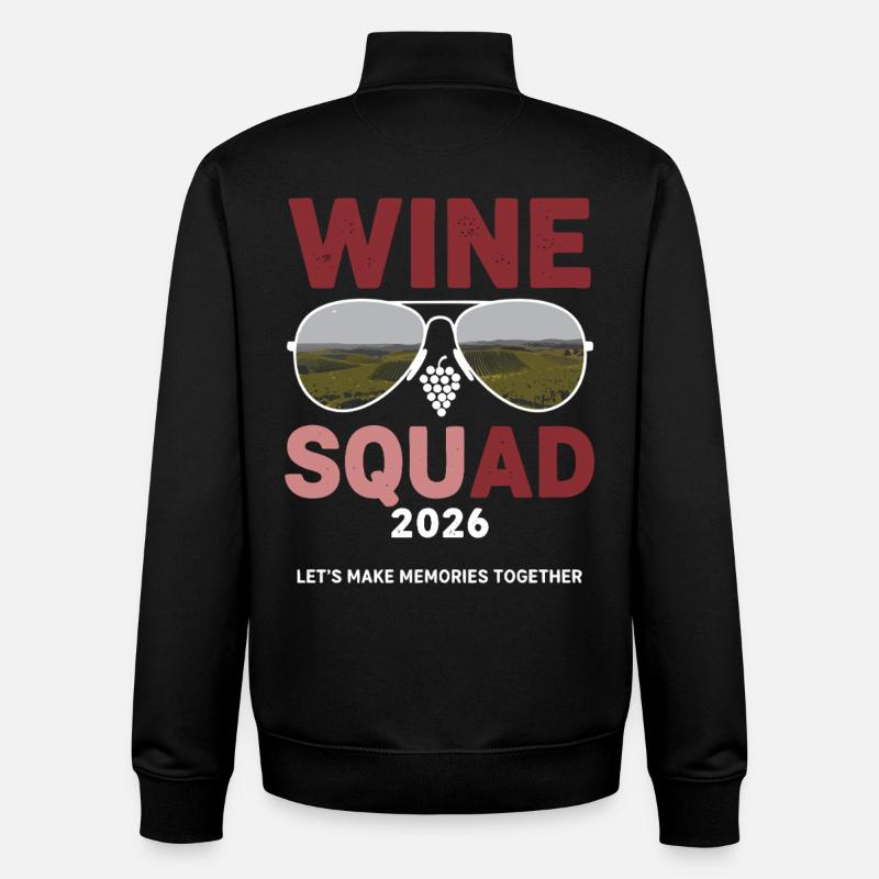ÉQUIPE DU VIN 2026 - Sweat zippé unisexe en coton bio Stanley/Stella - noir