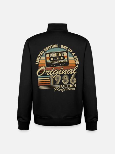 Original 1986 Jahrgang Vintage Geburtstag Retro - Unisex Organic Zip Sweatshirt von Stanley/Stella - Schwarz