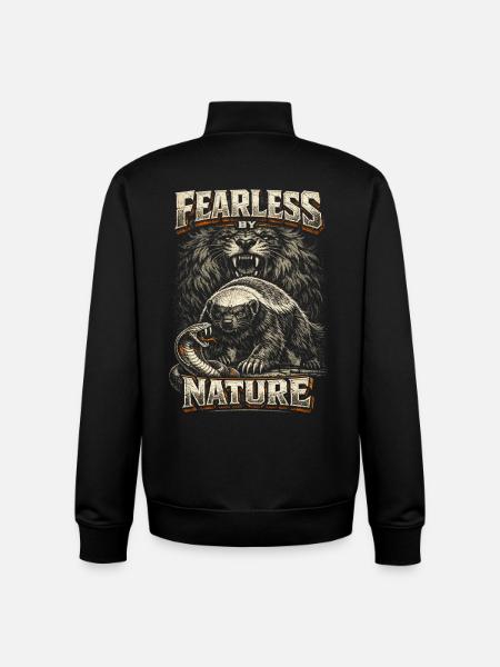 Honey Badger Animal Fearless By Nature - Unisex Organic Zip Sweatshirt by Stanley/Stella - black
