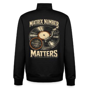 Le numéro de la matrice des disques vinyles de collection de vinyles compte - Sweat zippé unisexe en coton bio Stanley/Stella - noir - Dos - AI Model Male 185 light (185cm)