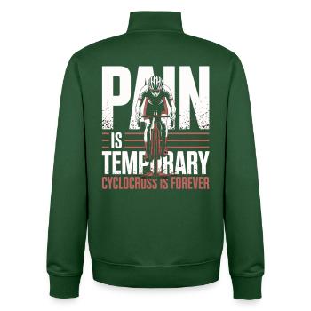 La douleur est temporaire – Vélo de cyclocross - Sweat zippé unisexe en coton bio Stanley/Stella - vert bouteille - Dos - AI Model Male 185 dark (185cm)