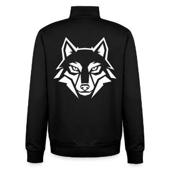 Geometrischer Wolf Kopf – Tribal Tier - Unisex Organic Zip Sweatshirt von Stanley/Stella - Schwarz - Hinten - AI Model Male 185 light (185cm)