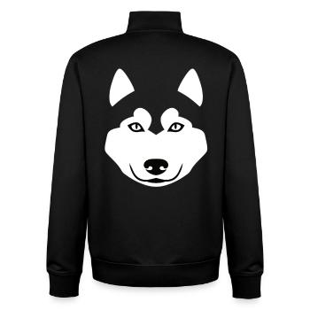 Minimalistischer Wolf Kopf – Tier Silhouette - Unisex Organic Zip Sweatshirt von Stanley/Stella - Schwarz - Hinten - AI Model Male 185 light (185cm)