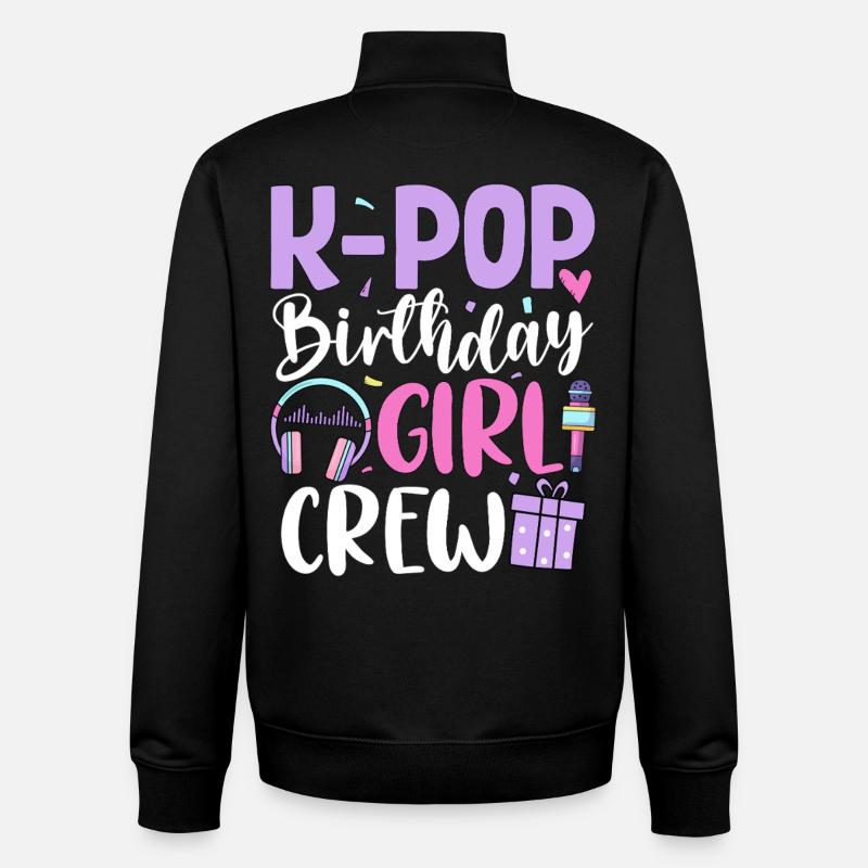 K Pop Équipe des Filles d’Anniversaire - Sweat zippé unisexe en coton bio Stanley/Stella - noir