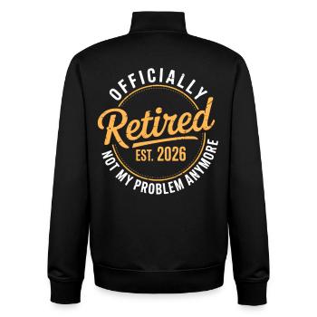 Ruhestand 2026 Nicht mehr mein Problem Ruhestand - Unisex Organic Zip Sweatshirt von Stanley/Stella - Schwarz - Hinten - AI Model Male 185 light (185cm)