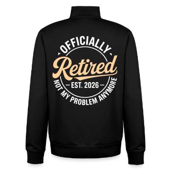 Ruhestand 2026 Nicht mehr mein Problem Ruhestand - Unisex Organic Zip Sweatshirt von Stanley/Stella - Schwarz - Hinten - AI Model Male 185 light (185cm)
