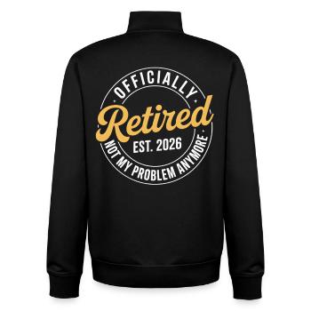 Ruhestand 2026 Nicht mehr mein Problem Ruhestand - Unisex Organic Zip Sweatshirt von Stanley/Stella - Schwarz - Hinten - AI Model Male 185 light (185cm)