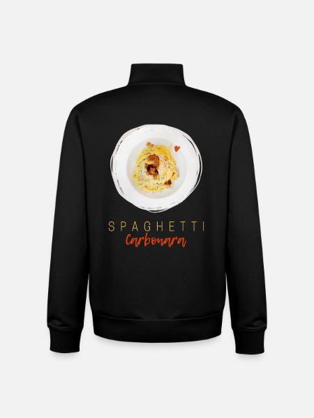 Spaghetti Carbonara Pasta Noodle Gourmet Design - Unisex Organic Zip Sweatshirt by Stanley/Stella - black