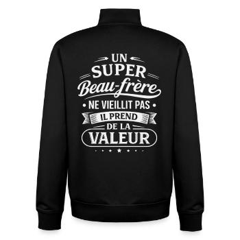 A great brother-in-law doesn't age - Unisex Organic Zip Sweatshirt by Stanley/Stella - black - Back - AI Model Male 185 light (185cm)