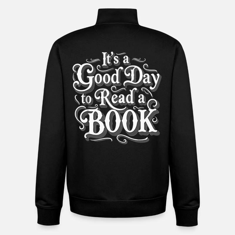 Good Day To Read A Book - Unisex Organic Zip Sweatshirt von Stanley/Stella - Schwarz