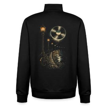 Disques vinyles de collection Vinyl Vinyl Collections - Sweat zippé unisexe en coton bio Stanley/Stella - noir - Dos - AI Model Male 185 light (185cm)