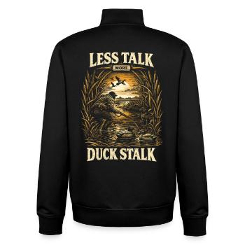 Duck Hunt Less Talk More Duck Stalk - Unisex Organic Zip Sweatshirt by Stanley/Stella - black - Back - AI Model Male 185 light (185cm)