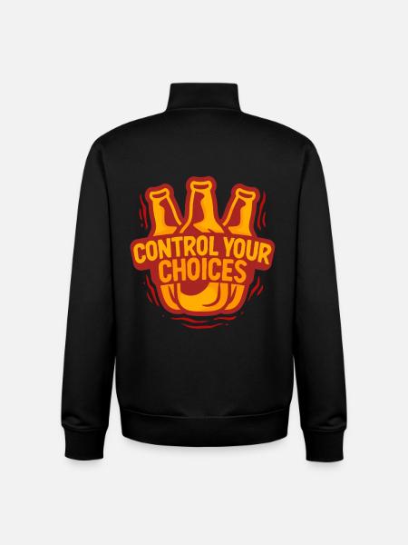 Antialkoholisk afholdenhed Kontrol Dine Valg - Stanley/Stella unisex sweatshirt med lynlås i økologisk - sort