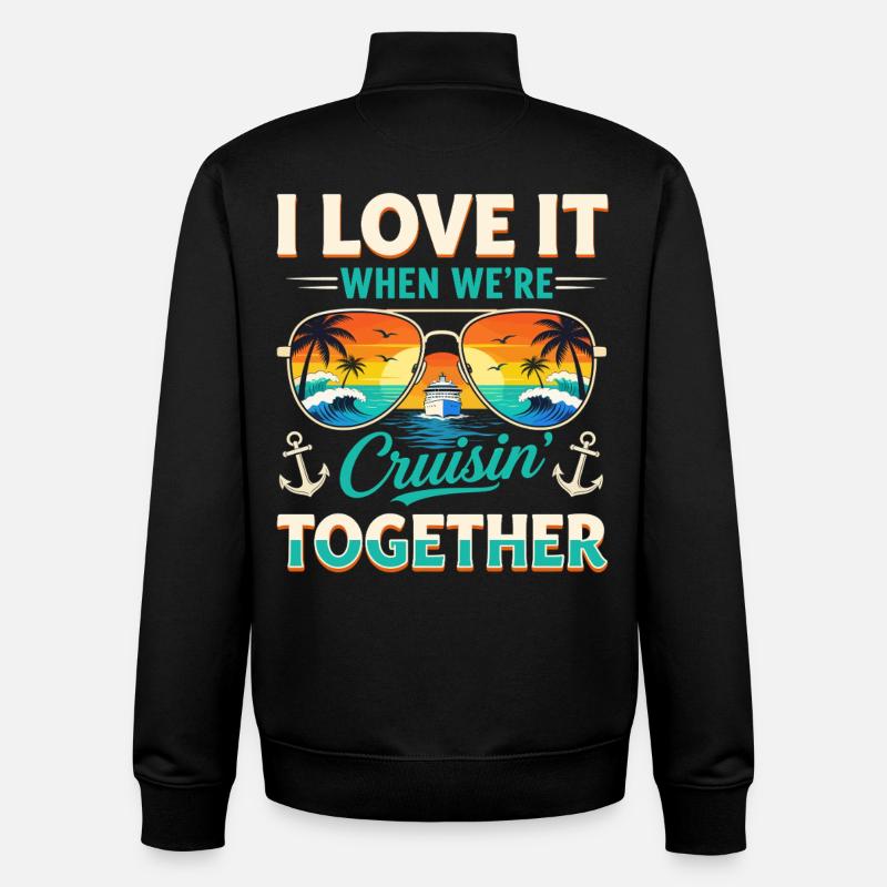Croisière Cruise Ship Vacances - Sweat zippé unisexe en coton bio Stanley/Stella - noir