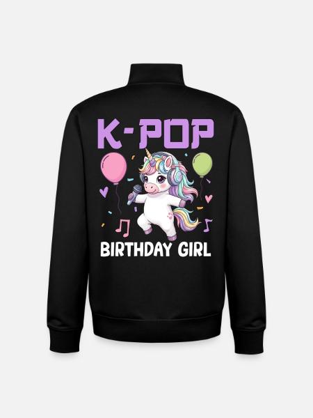 K Pop Birthday Girl - Unisex Organic Zip Sweatshirt by Stanley/Stella - black