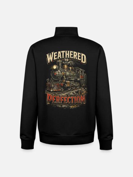 Model Railway Railroad Weathered To Perfection - Unisex Organic Zip Sweatshirt by Stanley/Stella - black