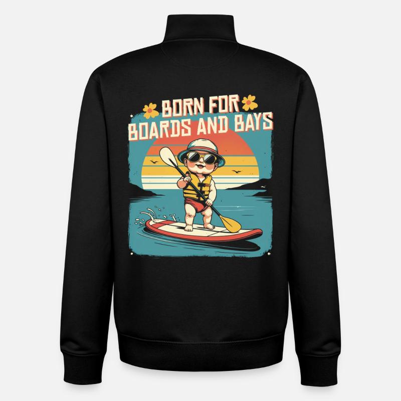 Stand up Paddle - Sweat zippé unisexe en coton bio Stanley/Stella - noir