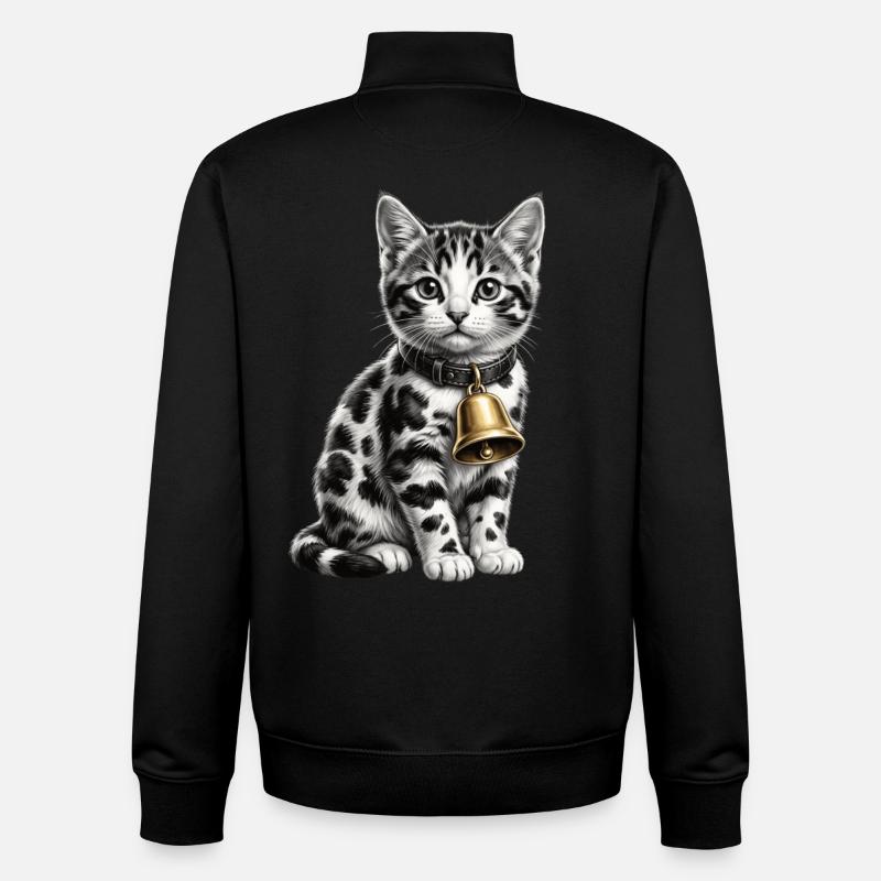 Funny Mixed Cat Cow Pattern - Unisex Organic Zip Sweatshirt by Stanley/Stella - black