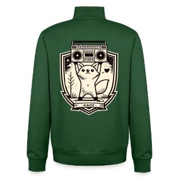 Kitty Boombox Crest - Unisex Organic Zip Sweatshirt by Stanley/Stella - bottle green - Back - AI Model Male 185 dark (185cm)