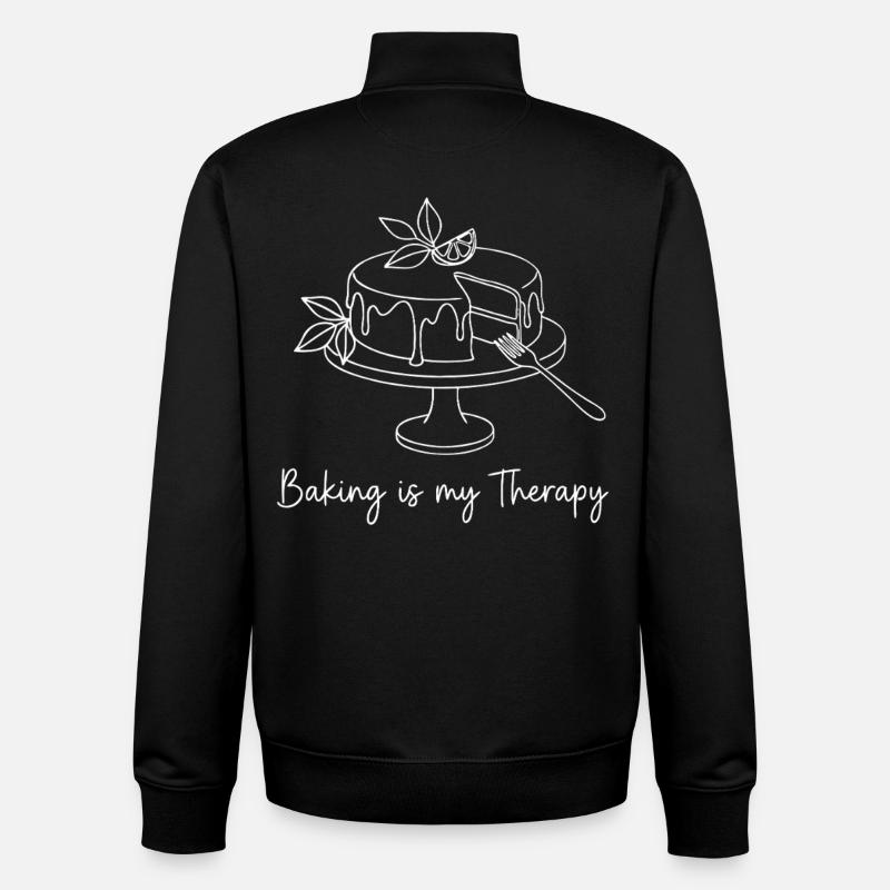 Baking is my Therapy - Unisex Organic Zip Sweatshirt von Stanley/Stella - Schwarz