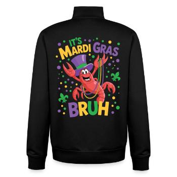 Mardi Gras Crab Shirt It's Mardi Gras Broth - Unisex Organic Zip Sweatshirt by Stanley/Stella - black - Back - AI Model Male 185 light (185cm)