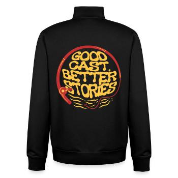 Fly Fishing Fly Anglers - Unisex Organic Zip Sweatshirt by Stanley/Stella - black - Back - AI Model Male 185 light (185cm)