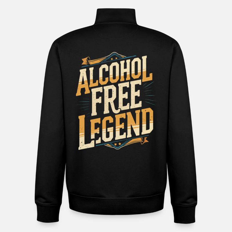 Antialcoholic Abstinent Alcohol Free Legend - Unisex Organic Zip Sweatshirt by Stanley/Stella - black