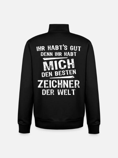 Zeichner - Unisex Organic Zip Sweatshirt von Stanley/Stella - Schwarz