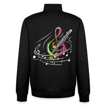 Marimbiste Musicien de percussion de pratique - Sweat zippé unisexe en coton bio Stanley/Stella - noir - Dos - AI Model Male 185 light (185cm)