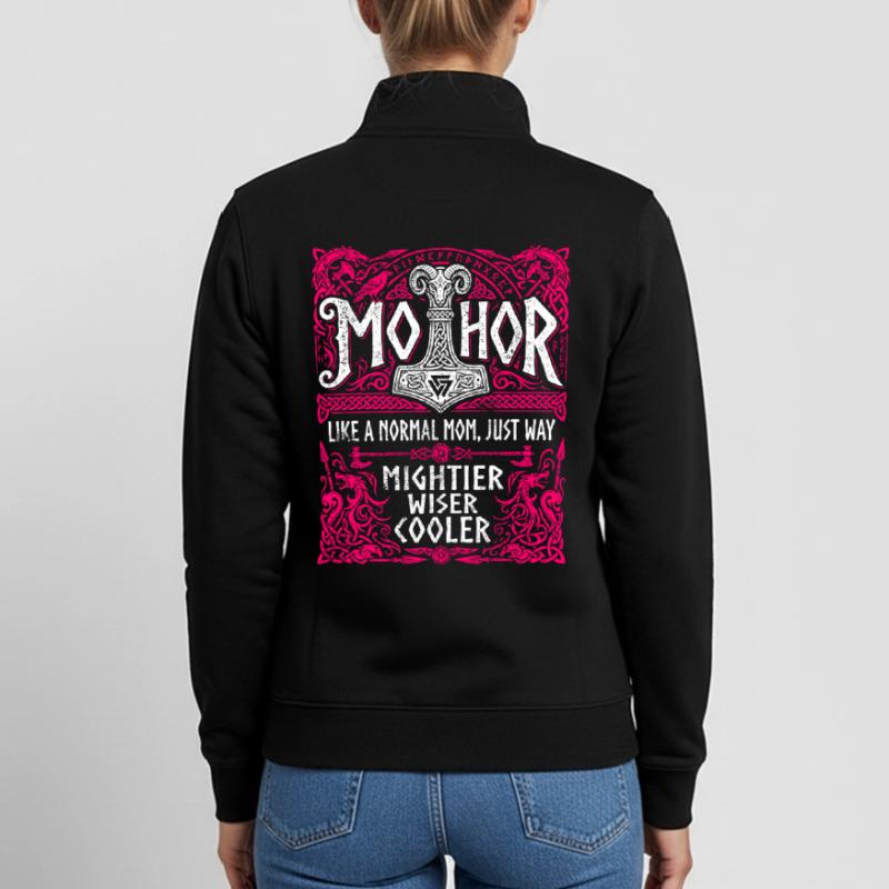 Mothor Wikinger Mutter Thor Hammer Spruch Unisex Organic Zip Sweatshirt von Stanley/Stella