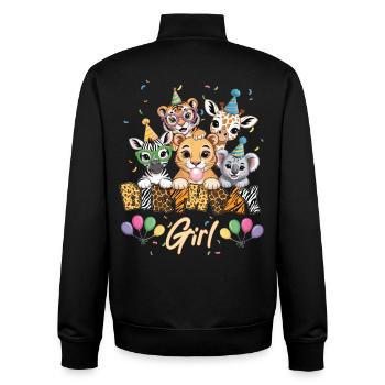 Tiere Zoo Party Dschungel Zoo Geburtstagskind - Unisex Organic Zip Sweatshirt von Stanley/Stella - Schwarz - Hinten - AI Model Male 185 light (185cm)