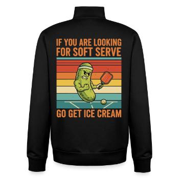 Pickleball Lustiger Softaufschlong Hol Eiscreme - Unisex Organic Zip Sweatshirt von Stanley/Stella - Schwarz - Hinten - AI Model Male 185 light (185cm)