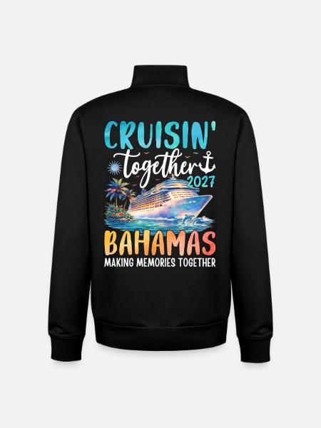 Cruisin Together Bahamas 2027 - Unisex Organic Zip Sweatshirt by Stanley/Stella - black