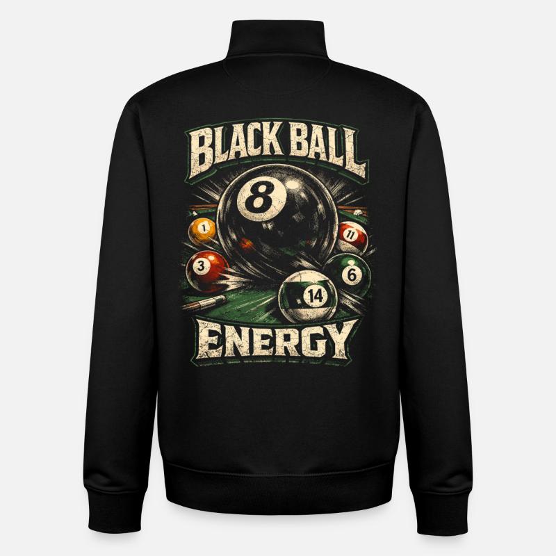Billard à 8 billes - Sweat zippé unisexe en coton bio Stanley/Stella - noir