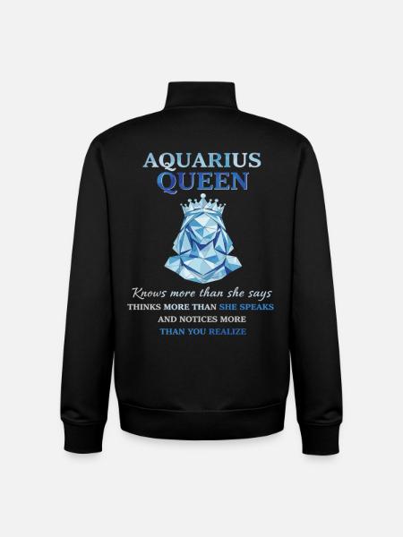 Aquarius Queen Zodiac Aquarius - Unisex Organic Zip Sweatshirt by Stanley/Stella - black