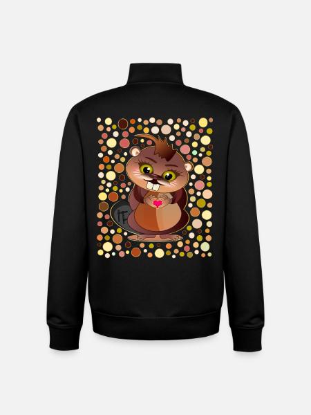 Points de castor - Sweat zippé unisexe en coton bio Stanley/Stella - noir