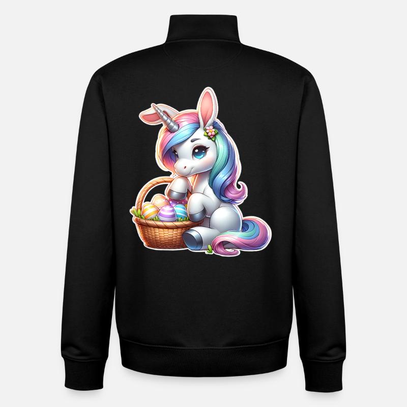 Einhorn Ostern - Unisex Organic Zip Sweatshirt von Stanley/Stella - Schwarz