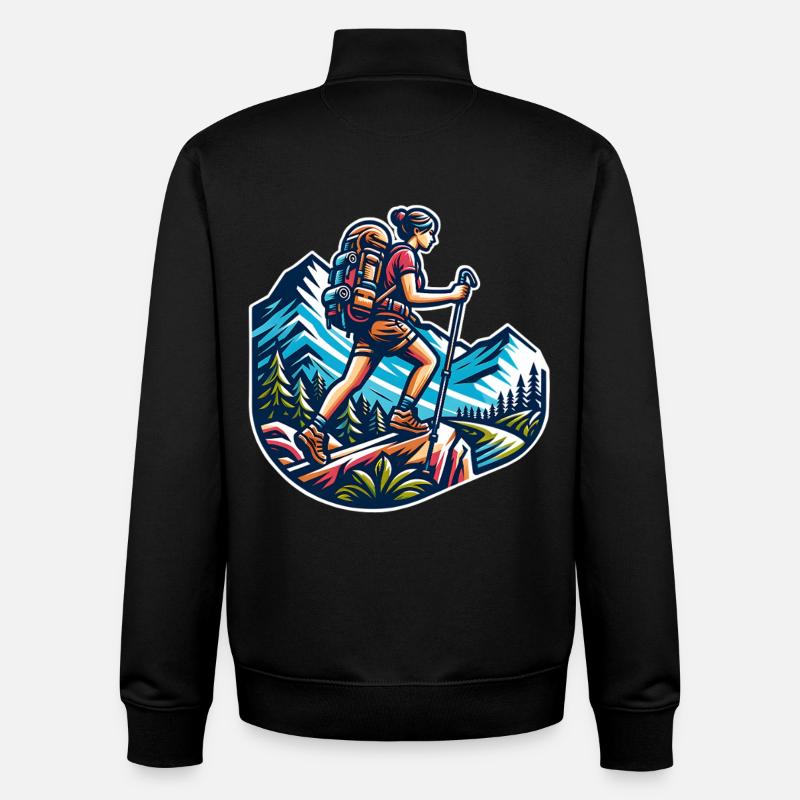 Grimpeur - Sweat zippé unisexe en coton bio Stanley/Stella - noir