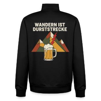 Wandern ist Durststrecke Bier Berge - Unisex Organic Zip Sweatshirt von Stanley/Stella - Schwarz - Hinten - AI Model Male 185 light (185cm)