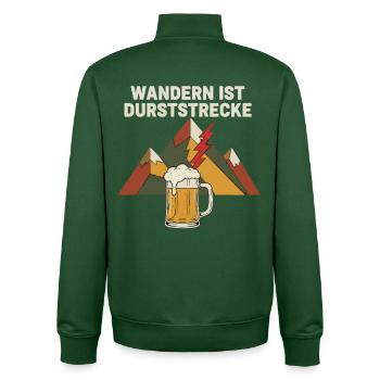 Wandern ist Durststrecke Bier Berge - Unisex Organic Zip Sweatshirt von Stanley/Stella - Flaschengrün - Hinten - AI Model Male 185 dark (185cm)