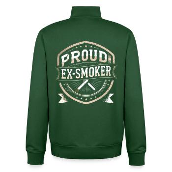 Nichtraucher Ex Raucher Proud Ex Smoker - Unisex Organic Zip Sweatshirt von Stanley/Stella - Flaschengrün - Hinten - AI Model Male 185 dark (185cm)